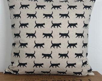 Black Cat Cushion Cover – Beige Cat Feather Cushion