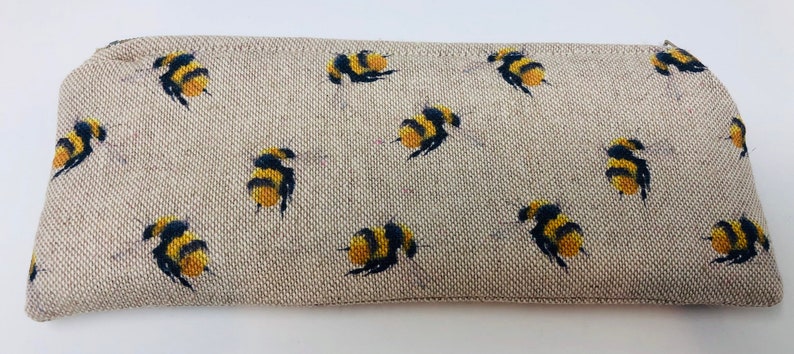 Padded Reading Glasses Case Letterbox Gift Bumble Bee Zipped Glasses Pouch Gift for her Small Bumble Bees Sunglasses Holder