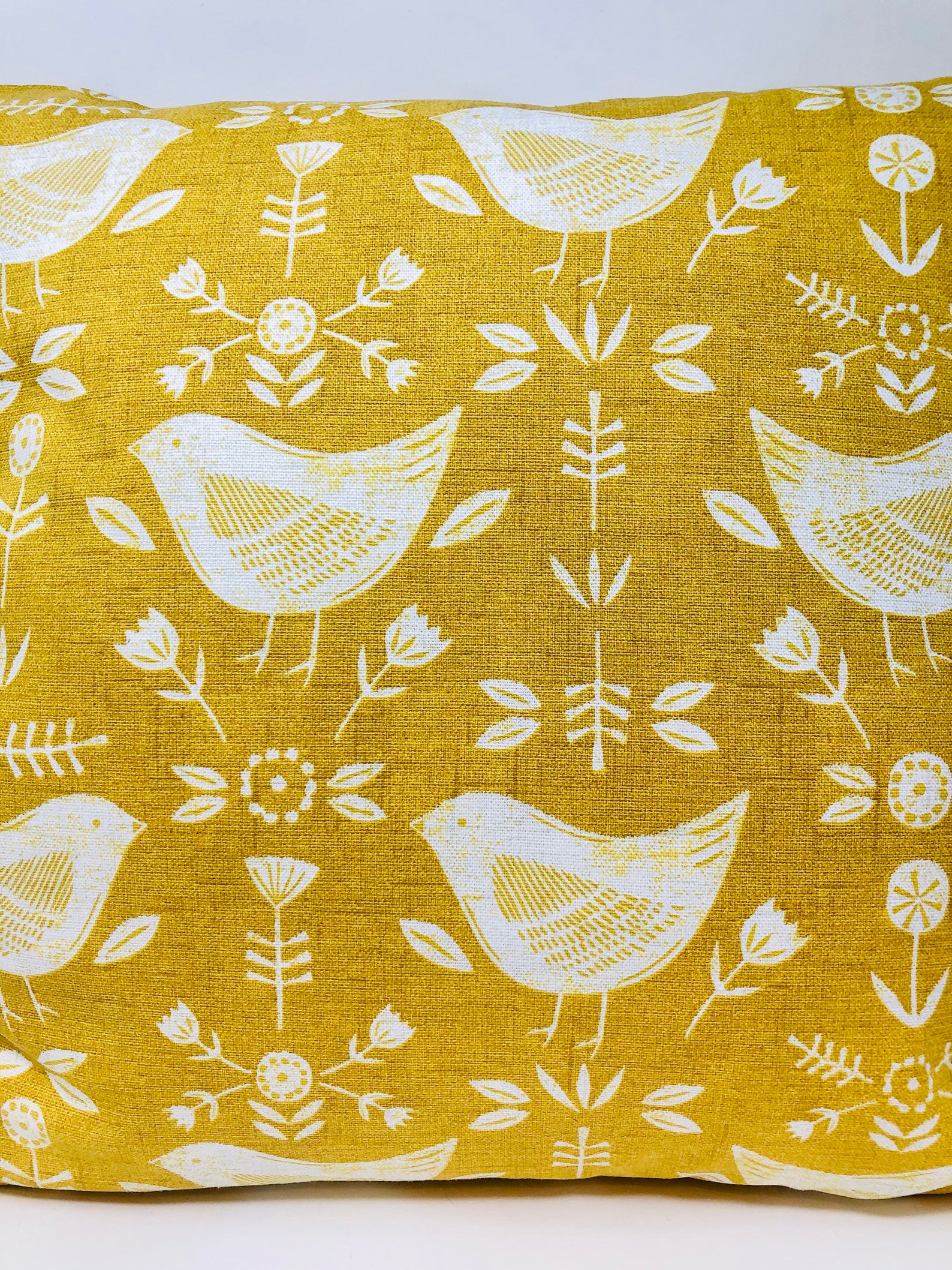 Scandi Yellow Mustard Bird Cushion Cushion Cover Yellow and Etsy
