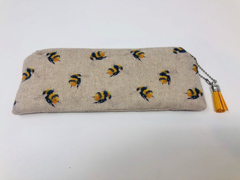 Padded Reading Glasses Case Letterbox Gift Bumble Bee Zipped Glasses Pouch Gift for her Small Bumble Bees Sunglasses Holder