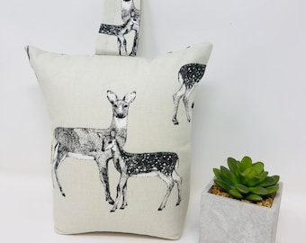 Deer Door Stop, Stag Deer Doorstop, Perfect Home Decor Gift, Fabric Door Stopper, Filled Doorstop