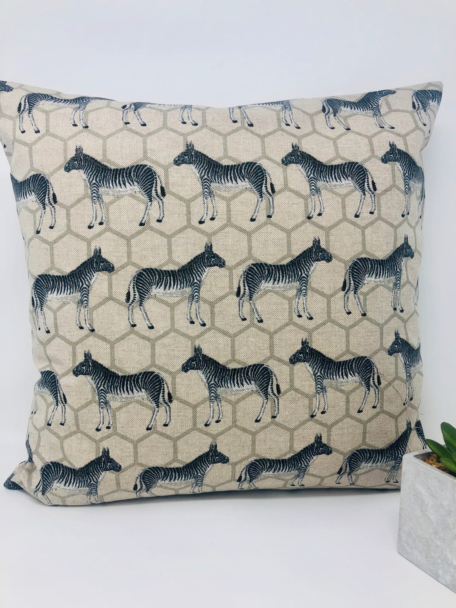 Zebra Cushion Safari Cushion Cover Duck Feather Pillow 100 Etsy