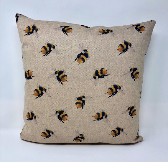 Bee Cushion, Cushion Cover, Neutral Yellow and Black Cushion, Duck Feather Pillow,  Letterbox Gift