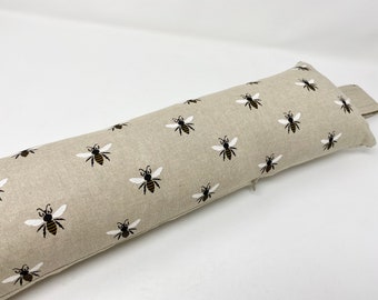 Bumble Bee Long Draft Excluder, Bee Print, Heavy Cotton Fabric, Honey Bee Black and Yellow Draught Excluder, Perfect for Home Decor