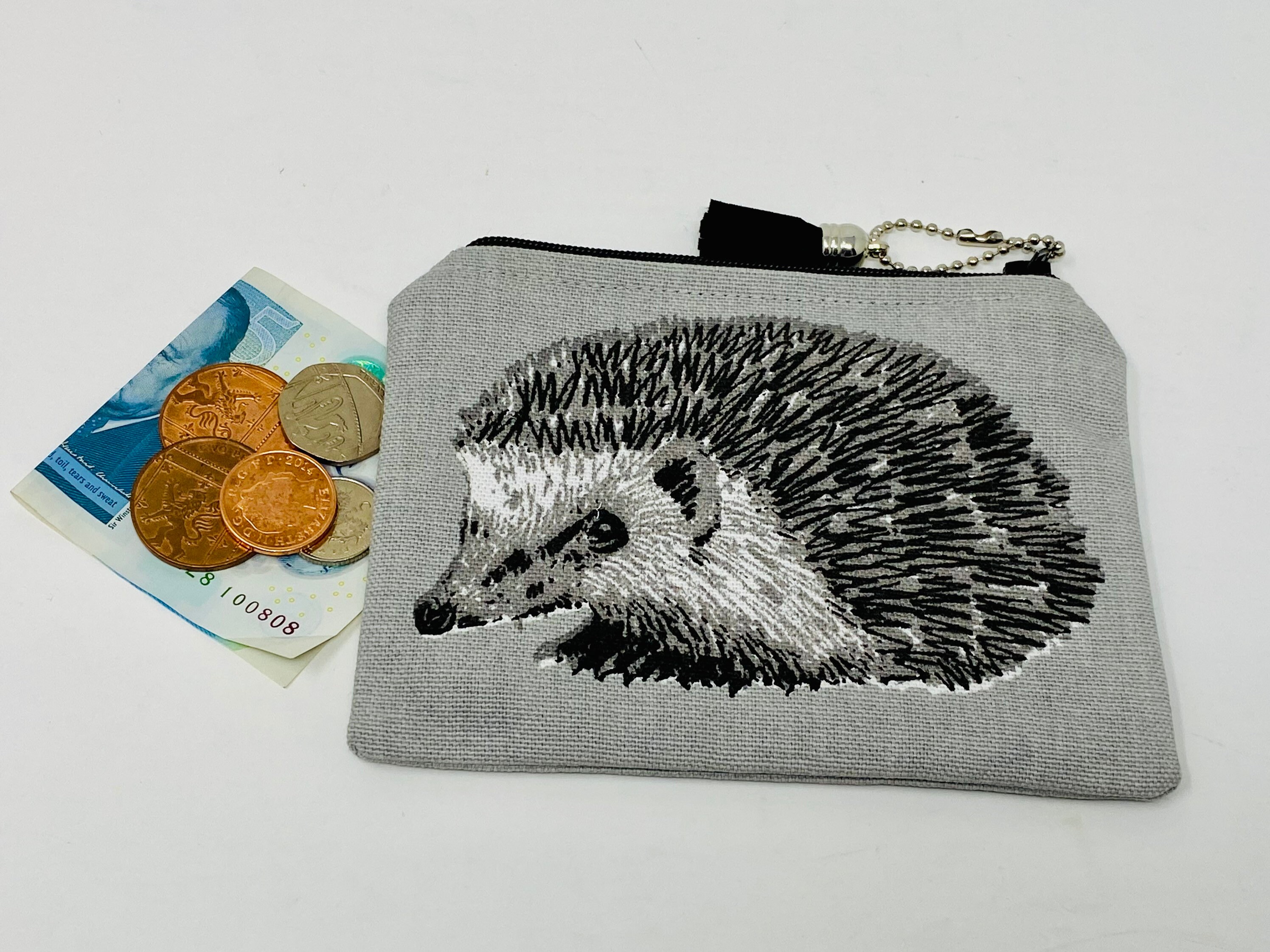 Hedgehog Coin Purse Hedgehog Gift Set Mustard Coin Pouch Grey Zipped Pouch Animal Gift for Her Etsy Ireland
