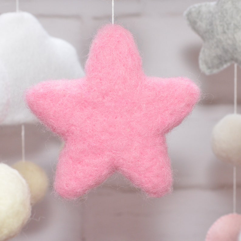 Baby Mobile Girl Crib Mobile Girl Felt Mobile Nursery Etsy