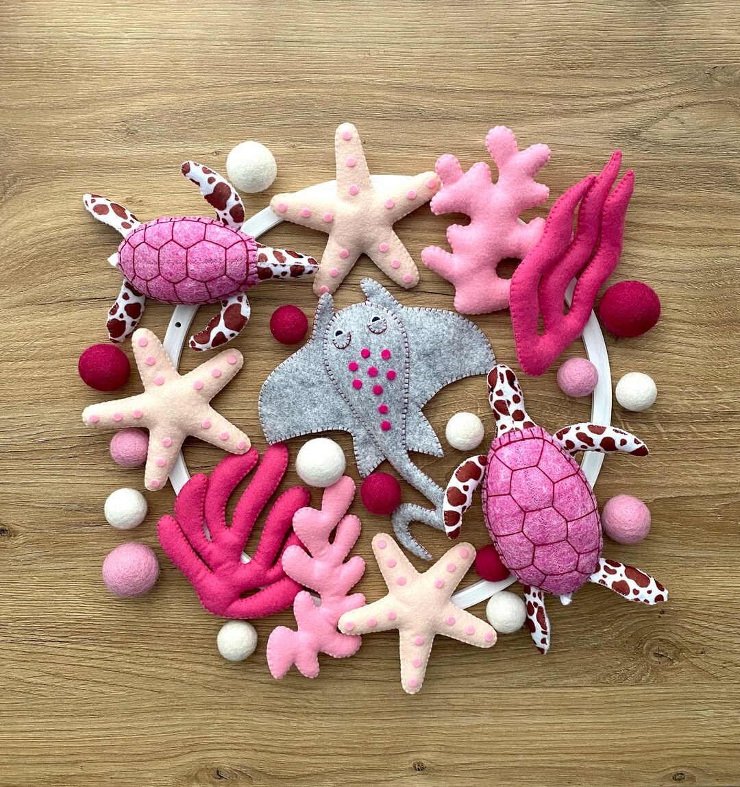 Coastal Baby Mobile for Girl. Nursery Decor for Crib. Felt Etsy