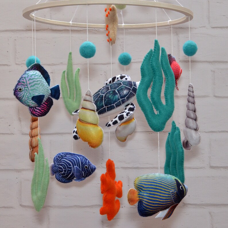 Baby Mobile Ocean Mobile Nursery Sea Fish Crib Mobile Etsy
