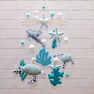 Baby Mobile Ocean. Crib Mobile. Baby Mobile Boy. Nursery Mobile. Baby Shower Gift for Boy. Nursery Decor Ocean. Coastal Nursery Decor.