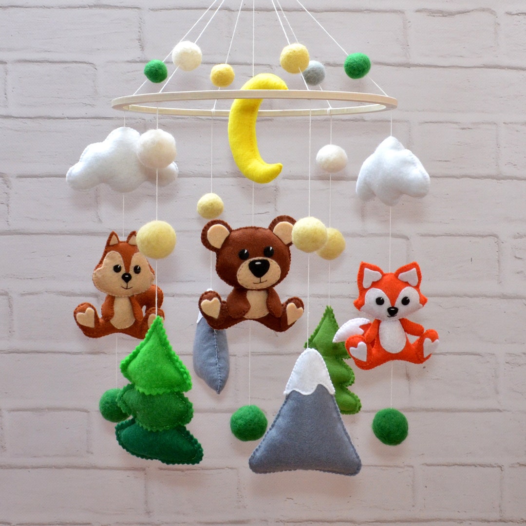 Baby Mobile Woodland Animals Mobile Woodland Mobile Baby Etsy