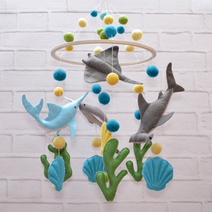 Baby Mobile Ocean. Crib Mobile For Nursery. Neutral Baby Mobile. Baby Shower Gift. Baby Mobile Boy. Marine. Nursery Decor. Sea Crib Mobile.