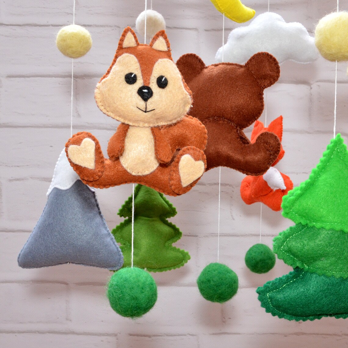 Baby Mobile Woodland Animals Mobile Woodland Mobile Baby Etsy