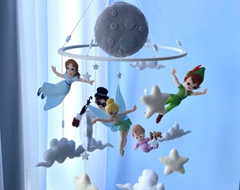 ティンカーベルとピーターパンのベビーモビール - 右の2番目の星の装飾 - 魔法のストーリーブック保育園吊り下げ