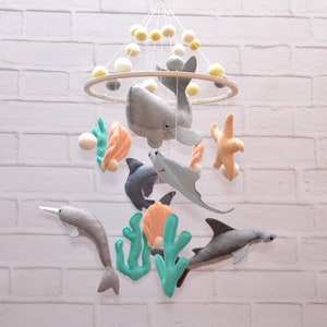 Crib Mobile Ocean. Baby Mobile. Nursery Decor Ocean. Mobile for Crib. Baby Mobile Sea. Crib Decor Ocean. Baby Shower Gift. Hanging Mobile.