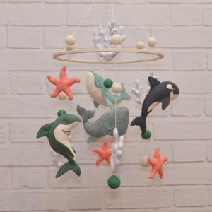 Crib Mobile Ocean. Baby Mobile. Ocean Nursery Decor. Hanging Mobile. Whale Baby Mobile. Coastal Baby Mobile. Surf Nursery Decor. Crib Toys.