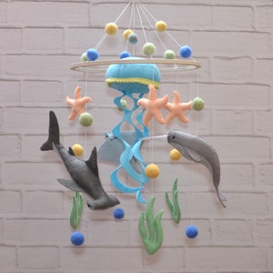 Mobile for Crib. Baby Mobile Ocean. Nursery Decor Ocean. Crib Decor. Baby Mobile Boy. Baby Mobile Girl. Newborn Gift Boy. Baby Shower Gift.