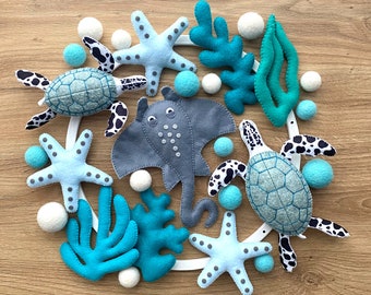 Nursery Mobile Ocean for Boy. Felt Baby Mobile Coastal. Ocean Nursery Decor for Boy. Under The Sea Mobile. Baby Mobile for Crib.