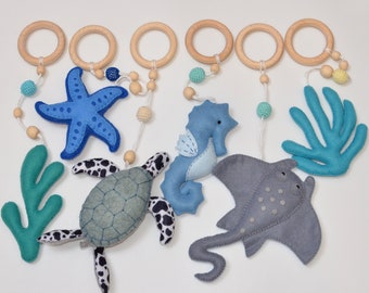 Jouets de gymnastique pour bébé, jouets de gymnastique pour bébé, cadeau de baby shower, jouets de gymnastique océan, ensemble de jouets de gymnastique pour bébé, mobile pour bébé.