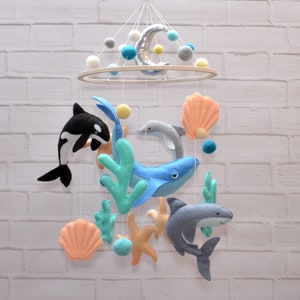 Baby Mobile Ocean. Ocean Nursery Decor. Crib Mobile Sea. Crib Decor Ocean. Mobile Baby Girl. Crib Mobile Boy. Mobile for Crib. Sea Mobile.