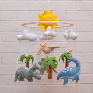 Crib Mobile Dinosaurs. Nursery Decor Dino. Baby Mobile Dino. Dinosaur Nursery Decor. Baby Decor Nursery. Baby Mobile Neutral. Newborn Gift.
