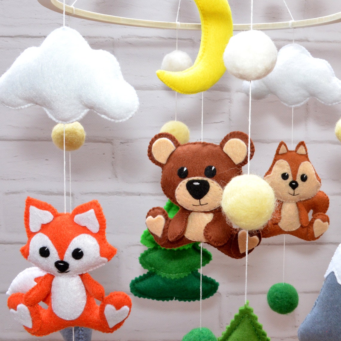 Baby Mobile Woodland Animals Mobile Woodland Mobile Baby Etsy