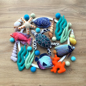Ocean Nursery Felt Mobile Gender Neutral. Coastal Crib Mobile. Under The Sea Baby Mobile. Coastal Baby Shower Gift Gender Neutral.