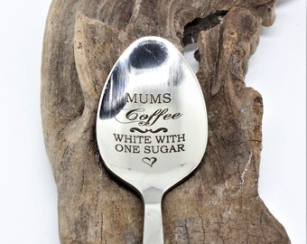 Mums coffee custom engraved teaspoon - Custom Engraved to order.