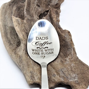 Dads coffee custom engraved teaspoon - Custom Engraved to order.