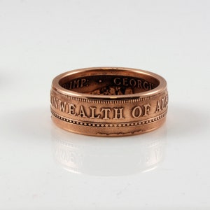 Australian Penny Coin Ring (Pre 1938) Commonwealth of Australia