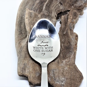 Nannas tea custom engraved teaspoon - Custom Engraved to order.