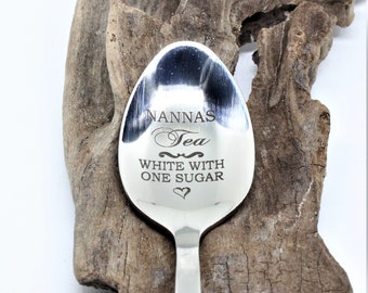 Nannas tea custom engraved teaspoon - Custom Engraved to order.