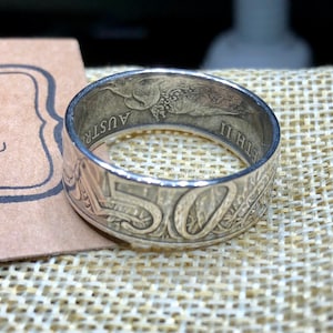 Australian Round 50c Silver Coin Ring