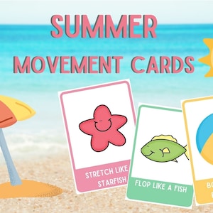 Summer Movement Cards for Kids | Toddler Activity | Summer Activity | Movement Games for Kids | Summer Break Activity