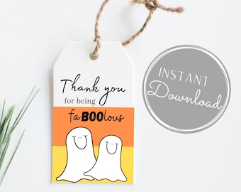 Halloween Thank You for Being Faboolous Gift Tag