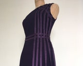 Purple crepe dress, Asymmetric dress, One shoulder dress, Purple crepe dress, Bespoke handmade dress, Evening dress, Wedding guest dress