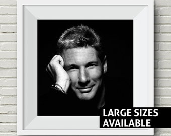 Richard Gere Pretty Woman Officer and a Gentleman Black and White Print, Iconic Art Print, Wall Art, Art Print, 1970s Art