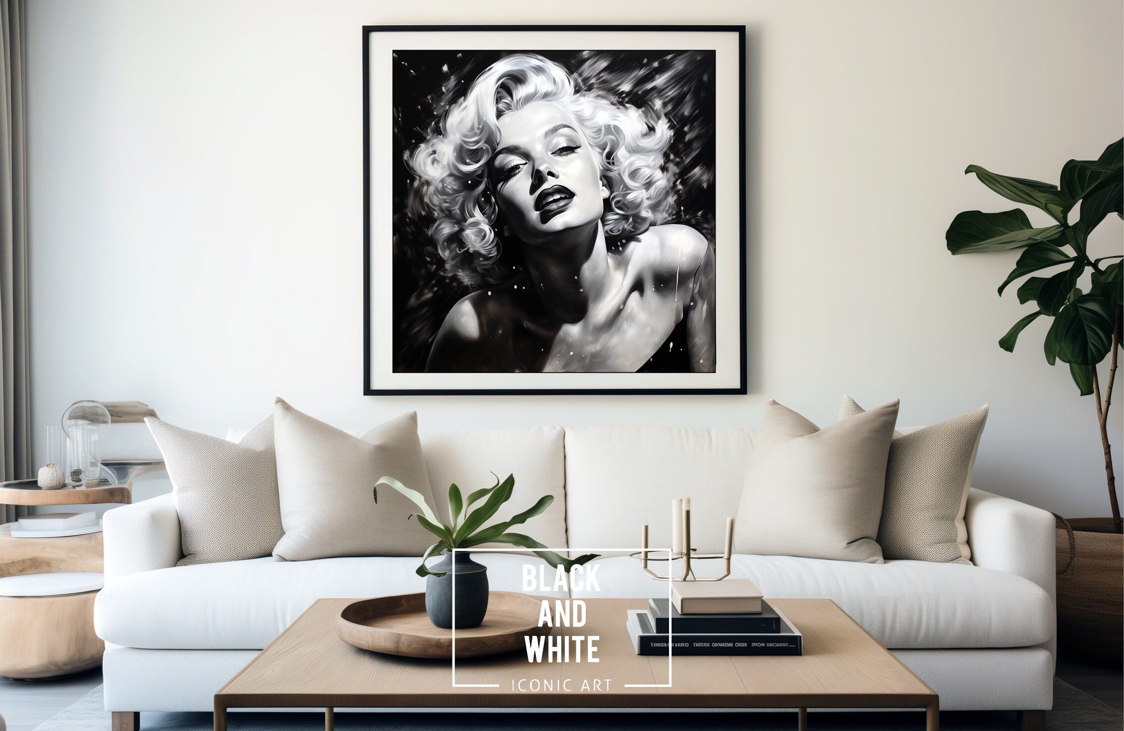 Marilyn Monroe Black and White Print Poster Unframed or Wrapped Canvas ...