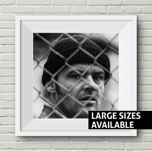 Jack Nicholson Print One Flew Over the Cuckoo's Nest The Shining Black and White Art Iconic Art Print Art Print Large Poster