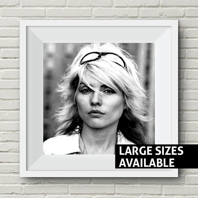 Debbie Harry-print, Blondie, muziekprint, muziekposter, zwart-witte kunst, iconische kunstprint, kunst aan de muur, zwart-witfotografie