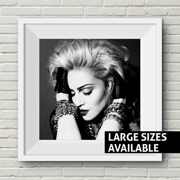 Madonna Print, Black and White poster, Madonna Poster Music Art Print, Iconic Art Print, Lyrics Art, Art Print Like a Virgin