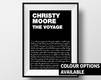 Christy Moore The Voyage Poster Art Print Irish Ireland Song Lyrics Dubliners Luke Kelly The Fureys Belfast Dublin Cork Galway