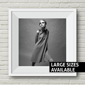 Twiggy Print Twiggy Poster Celebrity Pop Art Celebrity Photo Black and White, Iconic Art Print, Wall Art Print, Poster 1960s