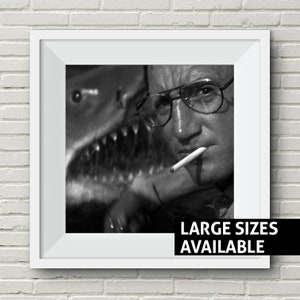 Roy Scheider Print, Jaws Film, Black and White Monroe, kultiger Kunstdruck, Wandkunst, Kunstdruck, Filmposter, 1970er, 1980er Jahre