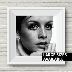 Twiggy Print Twiggy Poster Celebrity Pop Art Celebrity Photo Black and White, Iconic Art Print, Wall Art Print, Poster 1960s