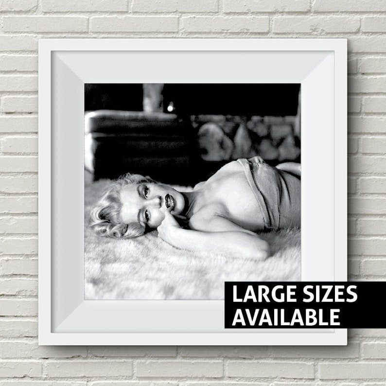 Marilyn Monroe Print, Black and White Art, Iconic Art Print, Monroe Nude, Monroe Canvas, Vintage Hollywood, 1950s, 1960s 