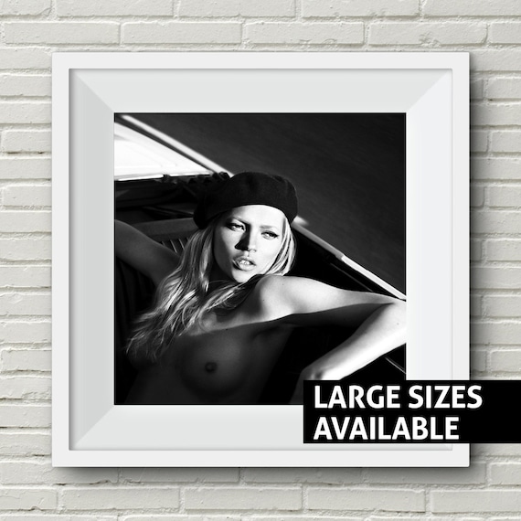 Kate Moss Wall Print Nude Topless Kate Moss Wall Art Fashion Art Tommy Hilfiger Fashion Print Scandi Poster Sexy Poster