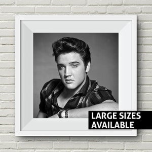 Elvis Presley-print, klassiek zwart-wit, Love Me Tender, The Wonder of You, kunst aan de muur, Suspicious Minds, muziek uit de jaren 70