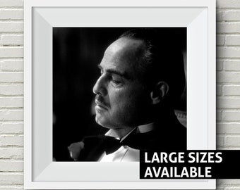 The Godfather Print, Marlon Brando, Zwart-wit kunst, iconische kunstprint, kunst aan de muur, kunstprint, grote poster, jaren 1960, jaren 1970