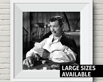 Clark Gable Print, Gone with the Wind, Zwart-wit, Iconic Art Print, Wall Art, Art Print, Movie Poster, jaren 1930, jaren 1940