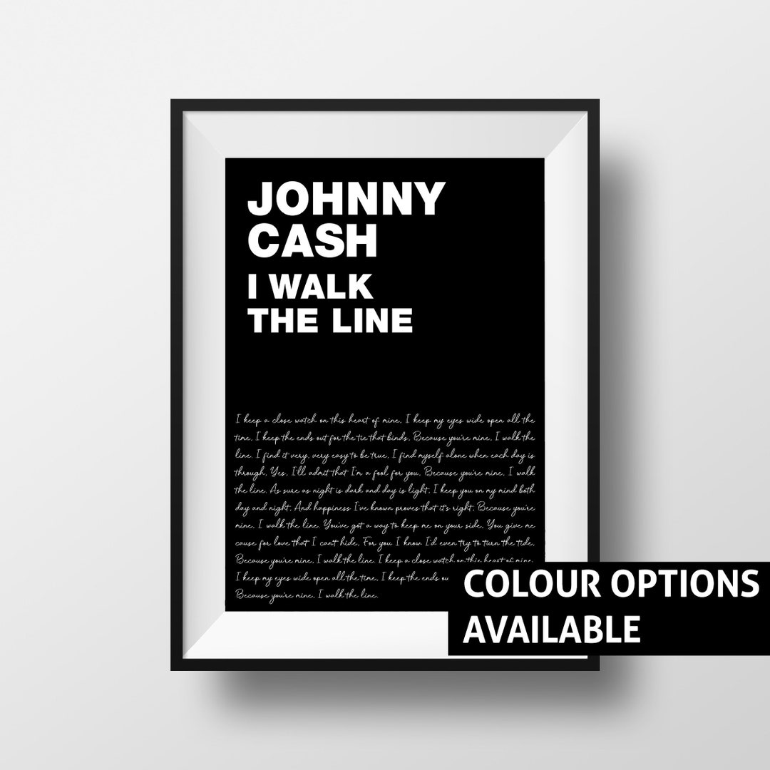 Johnny Cash Walk the Line Music Poster Art Print Irish Ireland Song ...